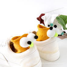 Custom wholesale pom pom cute solid color invisible socks women japanese boat socks manufacturer girls low cut socks  factory